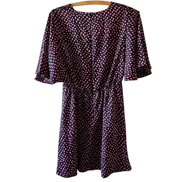 Asos AX Paris Flowy Mini Dress In Navy And Pink Size UK 12 US 8 - Picture 5 of 6